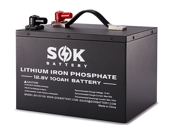 SK12V100 | SOK 100Ah 12V LiFePO4 Deep Cycle Battery