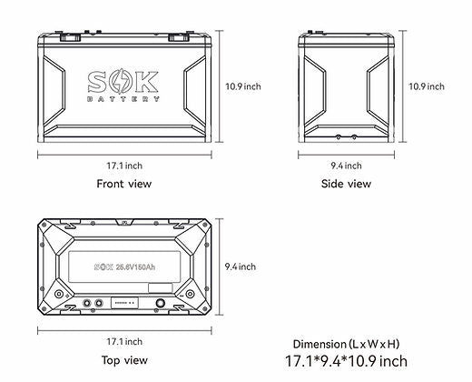 SK24V150PH | 24V150Ah Battery,Built-in heater & Bluetooth,Victron CAN Comms