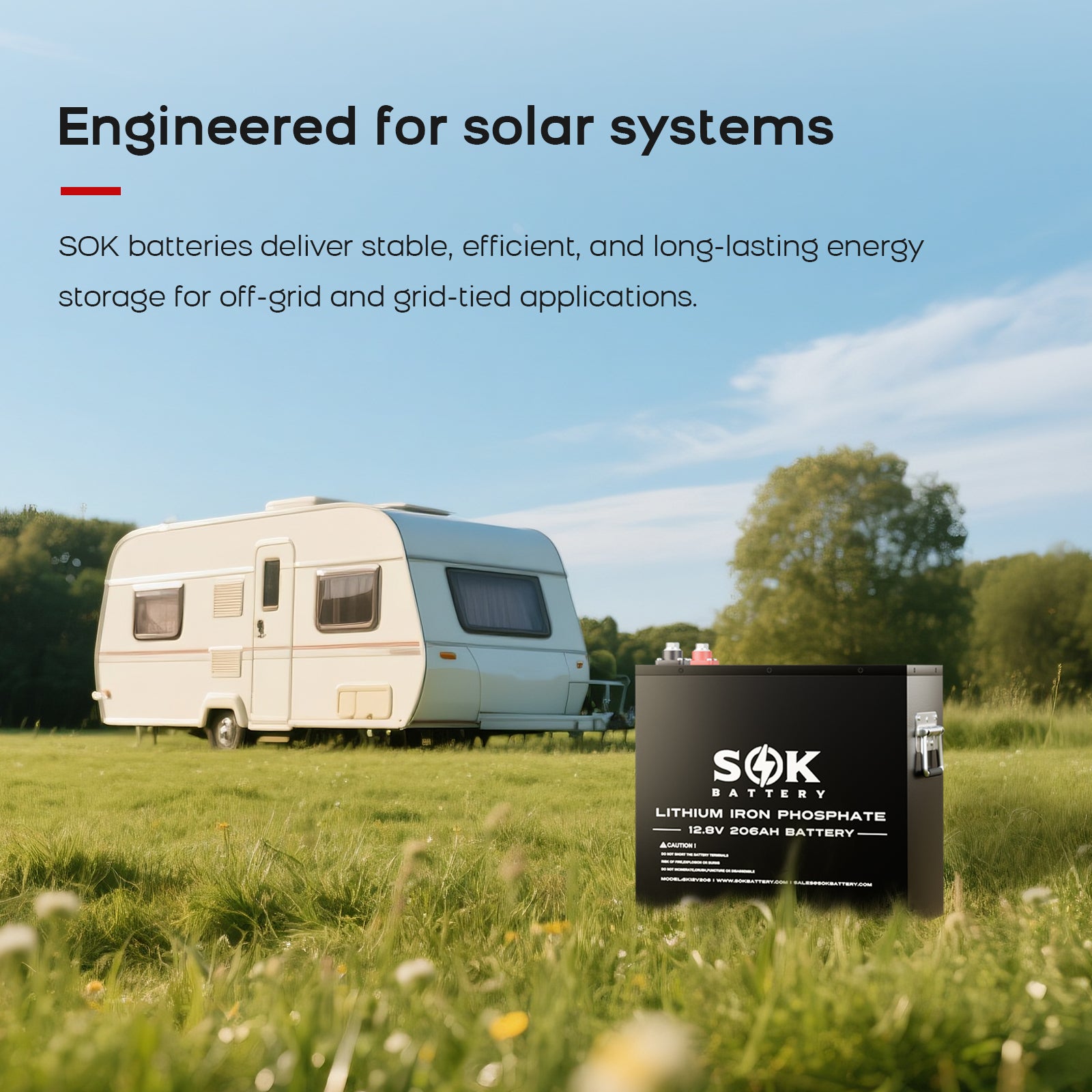 SK12V206H | 12V 206Ah LiFePO4 Battery Bluetooth&Built-in heater
