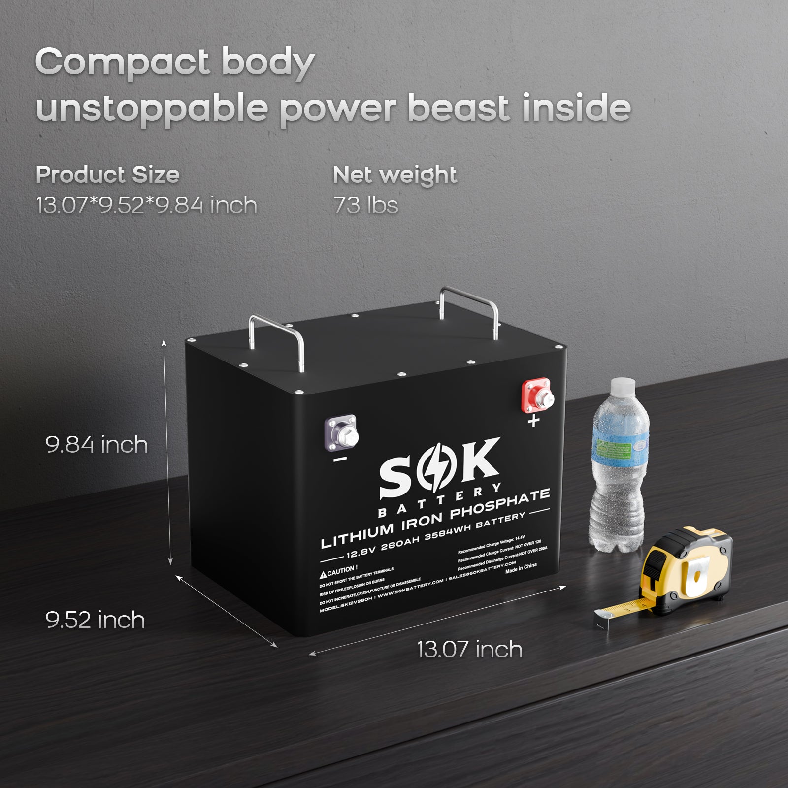 SK12V280H | 280Ah Battery,Built-in heater and Bluetooth, Best for RV or Marine