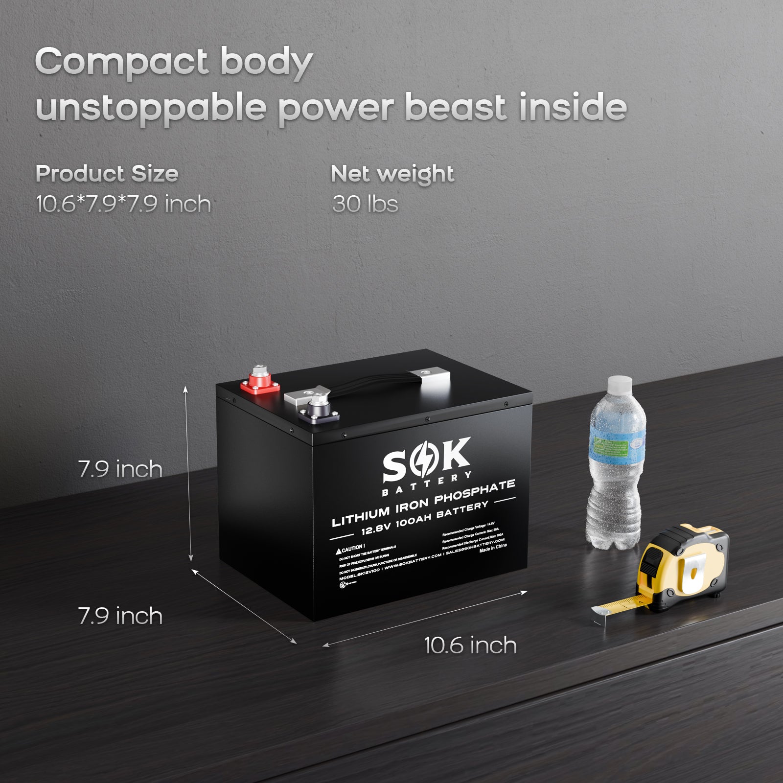 SK12V100H | SOK 12V100Ah LiFePO4 Battery Bluetooth&Built-in heater