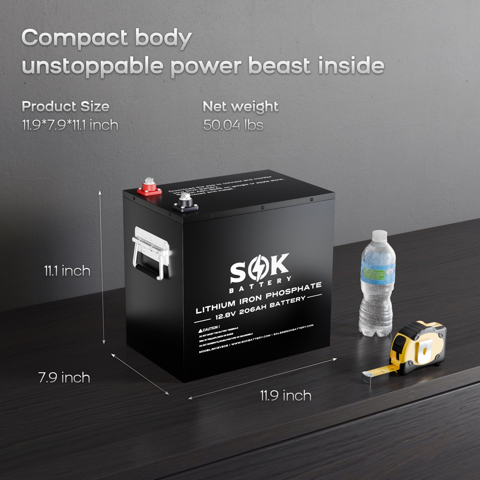 SK12V206H | 12V 206Ah LiFePO4 Battery Bluetooth&Built-in heater