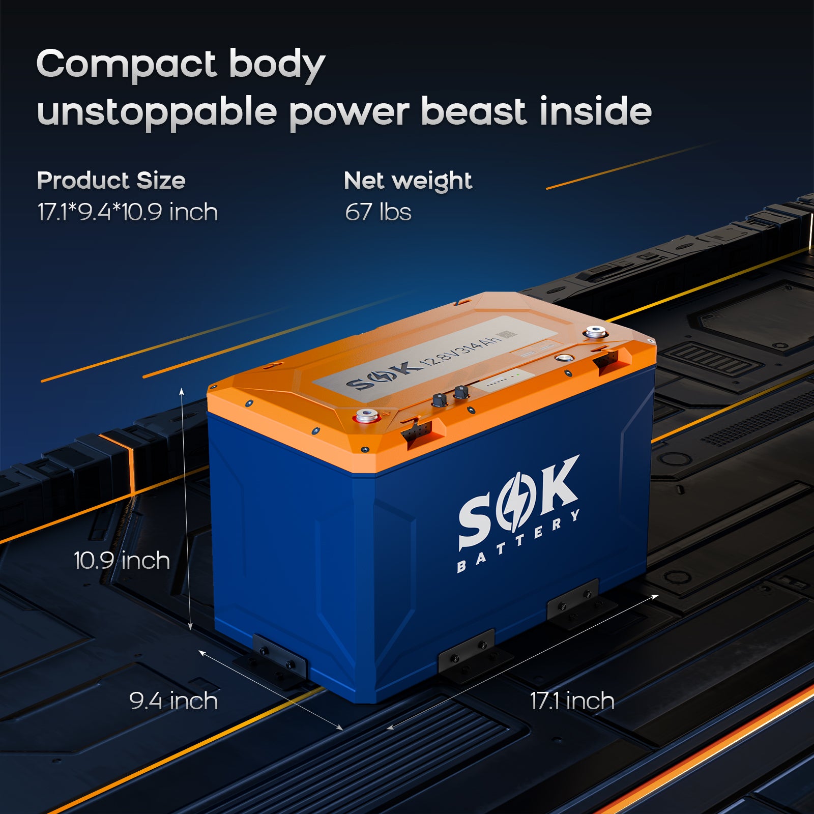 SK12V314PH | 12V314Ah Battery,Built-in heater & Bluetooth,Victron CAN Comms
