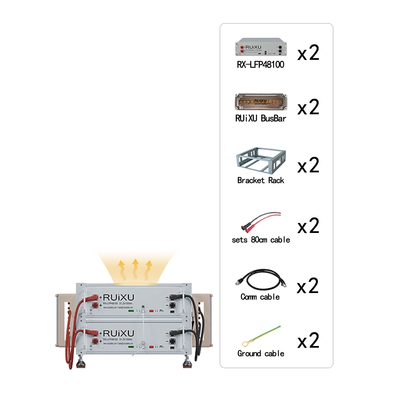 RUiXU Self-heating Battery Optional Installation Method -Bracket Rack | CEC SGIP