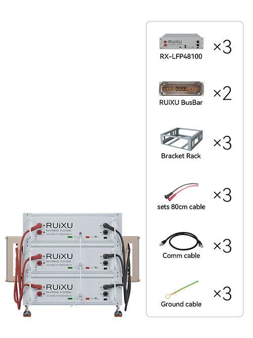 RUiXU Battery Installation -Bracket Rack-Flexibility & Stackable | CEC | SGIP