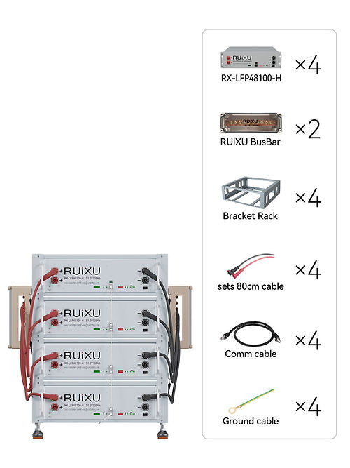 RUiXU Battery Installation -Bracket Rack-Flexibility & Stackable | CEC | SGIP